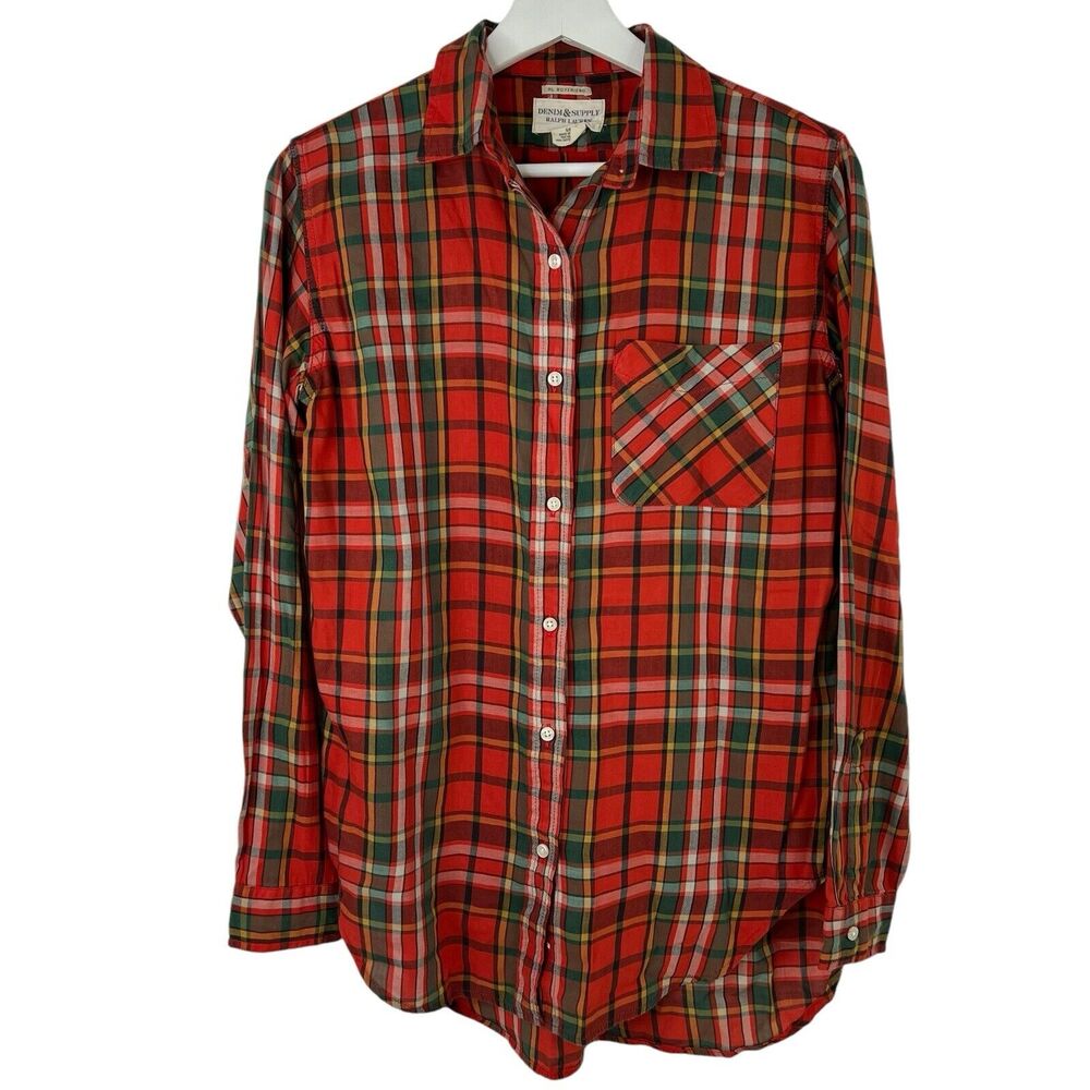 Denim & Supply Size S Ralph Lauren Boyfriend Button Down Shirt Plaid Preppy Fall